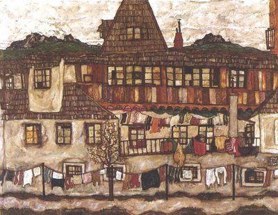 House with Drying Laundry by Egon Schiele